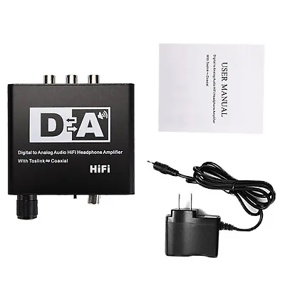 Kaufen Digital To Analog Audio HiFi Head Phone Amplifier Converter Box Toslink Coaxial • 15.98€