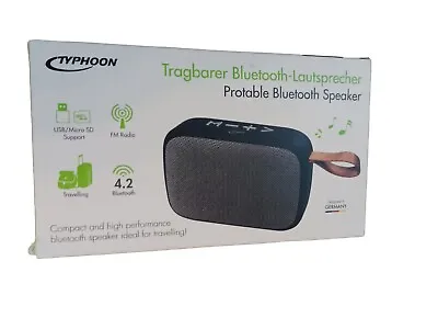 Kaufen Typhoon TM035 Tragbarer Bluetooth-Lautsprecher Mit Stoffbespannung -... • 10€