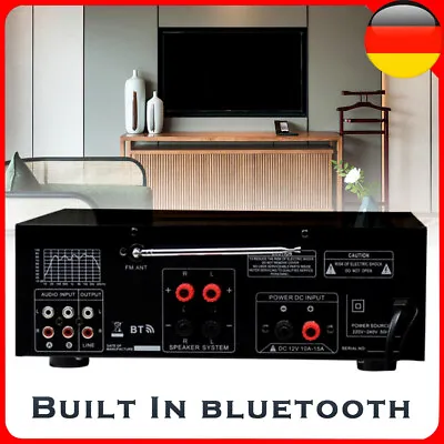 Kaufen 2000W Verstärker Stereo Amplifier HIFI Digital Bluetooth FM USB Vollverstärker • 67.99€