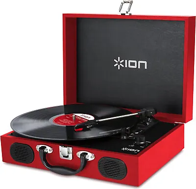 Kaufen ION Audio Vinyl Transport Tragbarer Retro Kofferplattenspieler In Rot • 71.91€