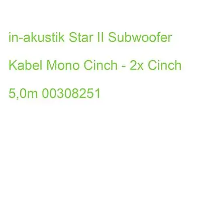 Kaufen In-akustik Star Subwoofer Kabel Mono Cinch - 2x Cinch 5,0m 00308251 • 19.29€