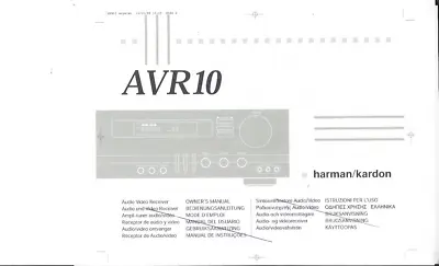 Kaufen Harman Kardon Bedienungsanleitung User Manual Für AVR 10 Englisch  Copy • 11.50€