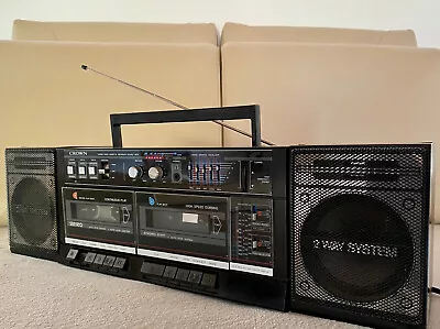 Kaufen CROWN SZ-2130SL Stereo Radio Double Kassetten Rekorder Ghettoblaster Boombox • 209€