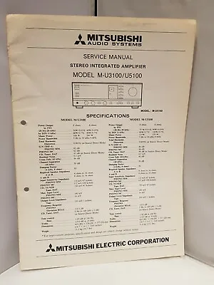 Kaufen Service-Anleitung Manual MITSUBISHI Stereo  Amplifier M-U3100/5100 Schaltplan   • 9.50€
