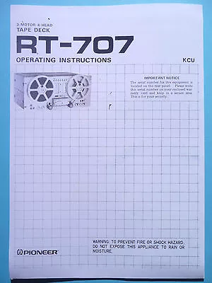 Kaufen Operation Instructions-Bedienungsanleitung Für Pioneer RT-707 • 11.50€