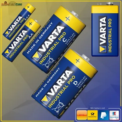 Kaufen Varta Industrial Pro AAA AA Mignon Micro Batterie Baby C Mono D 9V E-Block • 4.49€