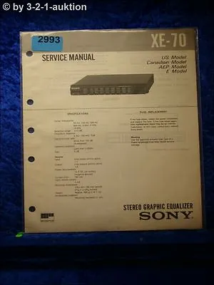Kaufen Sony Service Manual XE 70 Graphic Equalizer (#2993) • 16€