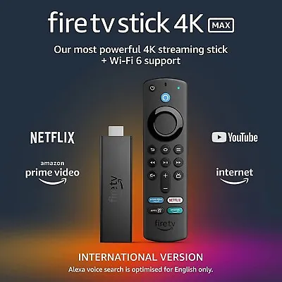 Kaufen Fire TV Stick 4K Max Streaming-Gerät, Wi-Fi 6, Alexa Sprachfernbedienung - Brandneu • 61.67€