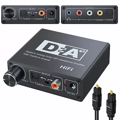 Kaufen Digital Zu Analog Audio Konverter Wandler Optisch Toslink Koaxial Auf RCA 3.5mm • 18.98€
