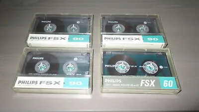 Kaufen 4 X PHILIPS FSX 90 / 60 Audio Kassetten TAPE MC Cassette Konvolut Unbeschriftet • 25€