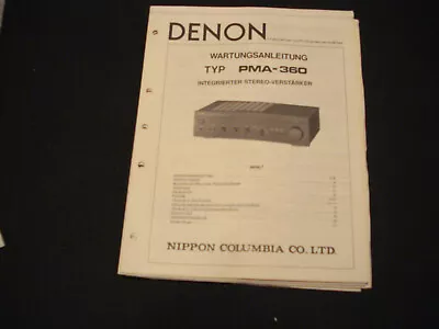 Kaufen Original Service Manual Schaltplan  Denon PMA-360 • 12.50€