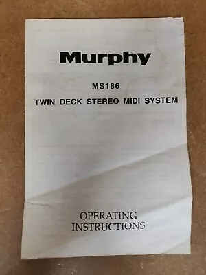 Kaufen Vintage Murphy MS186 Twin Deck Stereo Midi System Original Bedienungsanleitung • 4.05€