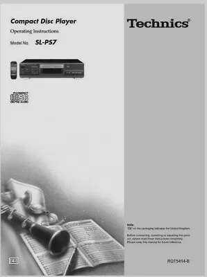 Kaufen Technics SL-PS7 Compact Disc Player - Bedienungsanleitung - BENUTZERHANDBUCH • 10.87€