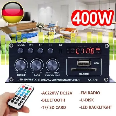 Kaufen 220V 400W -HiFi-Leistungsverstärker Mini Audio Digital Stereo FM Verstärker • 20.99€
