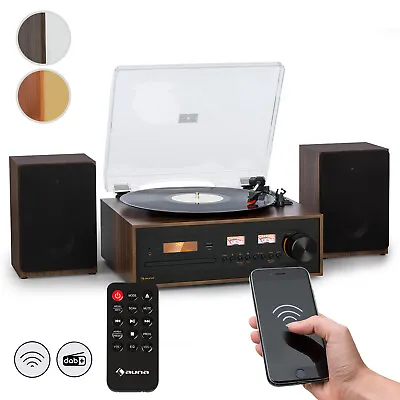 Kaufen Stereoanlage Digital DAB+ FM Radio Plattenspieler Bluetooth CD Player Schwarz • 188.99€