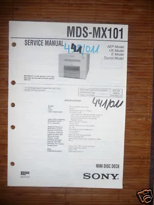 Kaufen Service Manual Sony MDS-MX101  Mini Disc Deck,ORIGINAL • 15.50€