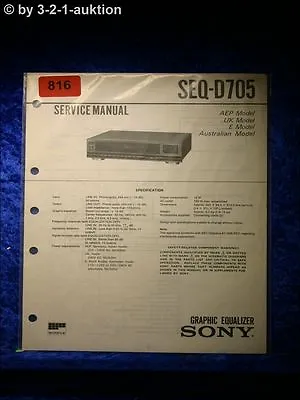 Kaufen Sony Service Manual SEQ D705 Graphic Equalizer (#0816) • 14.95€