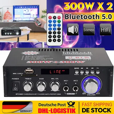 Kaufen 600W Bluetooth Mini Verstärker HiFi Power Audio Stereo Bass AMP USB MP3 FM USB • 28.99€