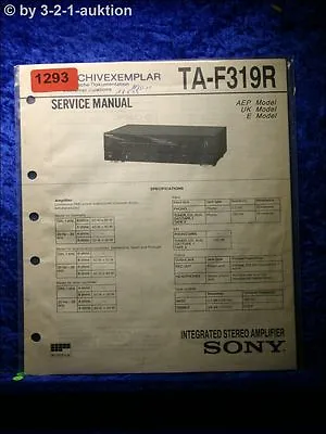 Kaufen Sony Service Manual TA F319R Amplifier (#1293) • 14.95€