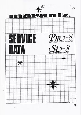 Kaufen Service Manual-Anleitung Für Marantz PM 8,ST 8  • 13€