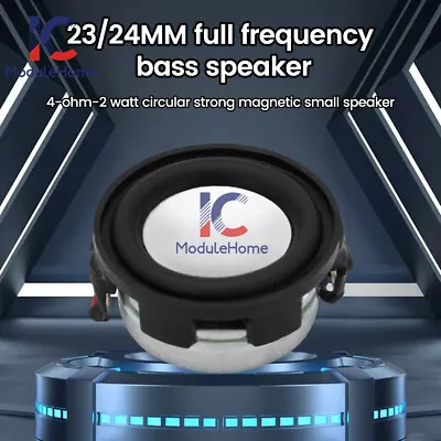 Kaufen 23/24mm Fullrange Woofer 4ohm 2W Round Strong Magnetic Speaker + Terminal Cable • 1.77€