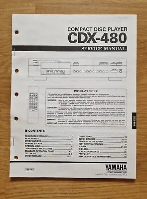 Kaufen Yamaha CDX-480 - Service Manual Original EN • 11€