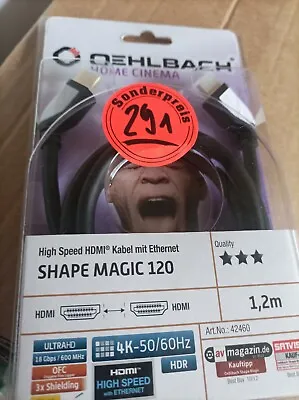 Kaufen Oehlbach Shape Magic 120 High Speed HDMI-Kabel 1,2m Black Winkelstecker 4K 269 • 9.50€
