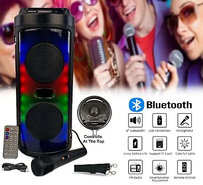 Kaufen Tragbarer Bluetooth Lautsprecher Wireless Schwerer Bass Party Soundsystem FM/Mikrofon/Fernbedienung • 40.66€