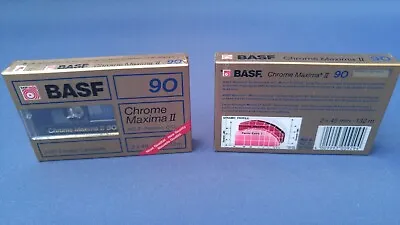 Kaufen 2 Neue Audio-Leercassetten BASF Chrome Maxima II 90 | OVP | Leerkassetten | MC • 8.50€