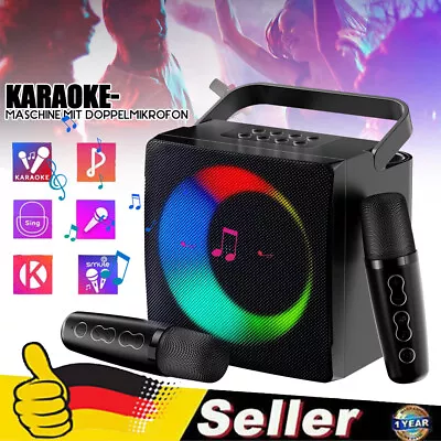 Kaufen Mini Kinder Karaoke Maschine Mit 2Kabellos Mikrofon Bluetooth Lautsprecher Party • 35.99€