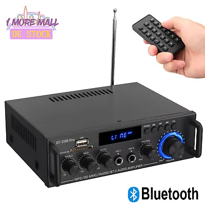 Kaufen HiFi Verstärker Bluetooth 5.0 2 Kanal Digital FM-Radio USB MP3 Stereo Amplifier • 26.99€