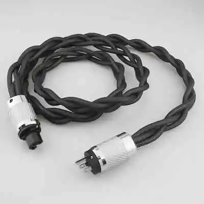 Kaufen HiFi Audio Power Cable Silver Plated OCC US EU Schuko Computer Power Supply Cord • 46.41€