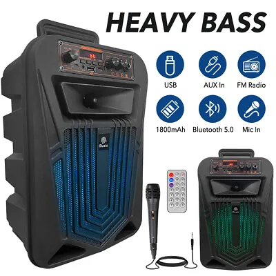 Kaufen Tragbarer Bluetooth Party Lautsprecher Kräftiger Bass Sound Karaoke Mit Mikrofon • 33.99€