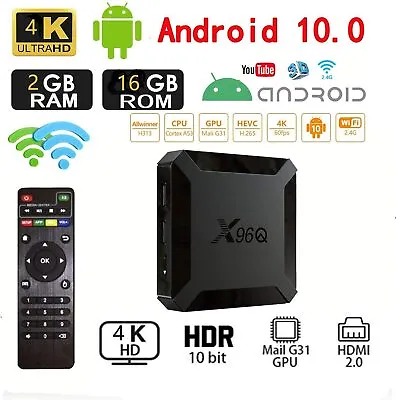 Kaufen Android 10.0 OS X96q 2gb 16gb UK Smart TV Box Quad Core WiFi 4k 3d Media Player • 31.25€