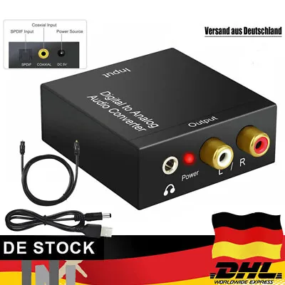 Kaufen Digital To Analog Audio Converter Optical Coaxial Toslink Adapter RCA Klinke L/R • 12.59€