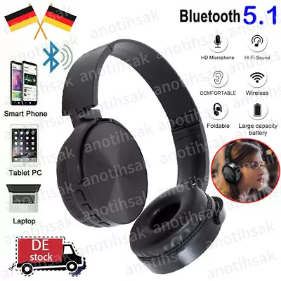 Kaufen HiFi Stereo Bluetooth Kopfhörer 5.1 Faltbares Kabellos Headset Noise Cancelling • 11.90€