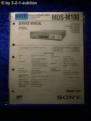 Kaufen Sony Service Manual MDS M100 Mini Disc Deck  (#6312) • 15.99€