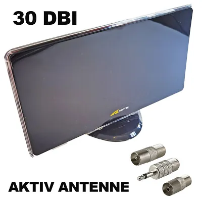 Kaufen ✅ DVB-T Antenne Aktiv Für HiFi Wand DAB ZIMMERANTENNE 30 DBI Mit Netzteil + Adap • 10.98€