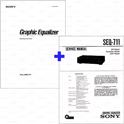 Kaufen Bedienungs Und Service Anleitung Sony SEQ-711 Grafik-Equalizer Benutzer Handbuch • 14.75€