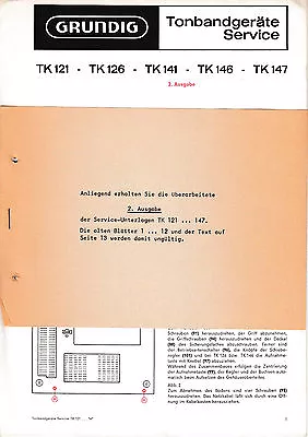 Kaufen Service Manual-Anleitung Für Grundig TK 121/TK 126/TK 141/TK 146/TK 147  • 11.50€