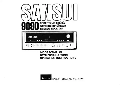 Kaufen Operating Instructions-Betriebsanleitung Für Sansui 9090    • 9.50€