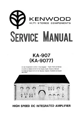 Kaufen Service Manual-Anleitung Für Kenwood KA-907, KA-9077  • 11€