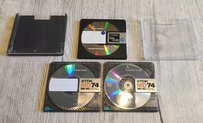 Kaufen 3x MD Minidisc Minidisk TDK 74 RXG + 2 X XG Leer + 2 Hüllen • 11.99€