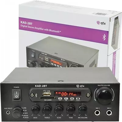 Kaufen QTX KAD-2BT Digital Stereo Verstärker Mit Bluetooth 55w Tuner, USB & SD BRANDNEU IN VERPACKUNG • 81.42€