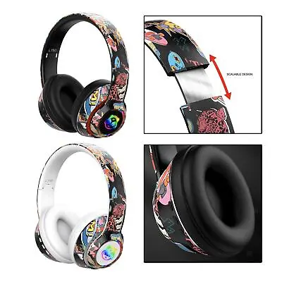 Kaufen Kabellose Bluetooth 5.1-Kopfhörer Coole Graffiti-HiFi-Stereoanlage Für • 26.20€