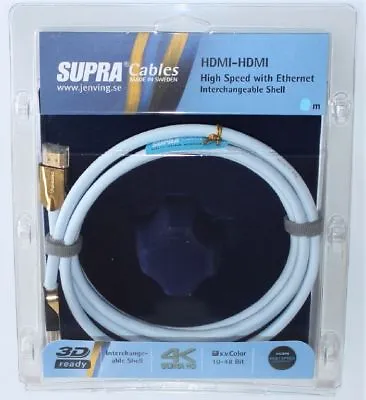 Kaufen Supra Cables HDMI Kabel High Speed Mit Ethernet 1.4  3D 4K 4m • 109€