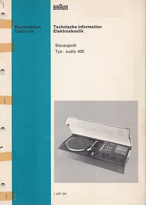 Kaufen Original Service Manual  -- Braun Audio 400 --   Pultanlage   • 4.99€