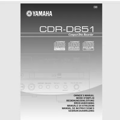 Kaufen Yamaha CDR-D651 Audio CD Player Recorder Bedienungsanleitung - BENUTZERHANDBUCH  • 10.82€
