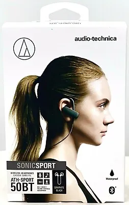 Kaufen Audio-Technica 50BT Sonic Sport In-Ear Bluetooth Kabellose Kopfhörer IPX5 Schwarz • 26.50€