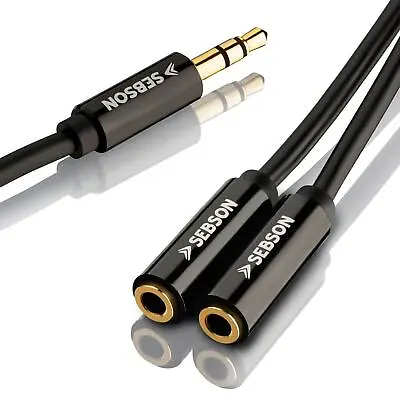 Kaufen Audio Splitter Kabel Y 20cm AUX Klinke 3,5mm Verlängerung Handy Kopfhörer SEBSON • 6.19€